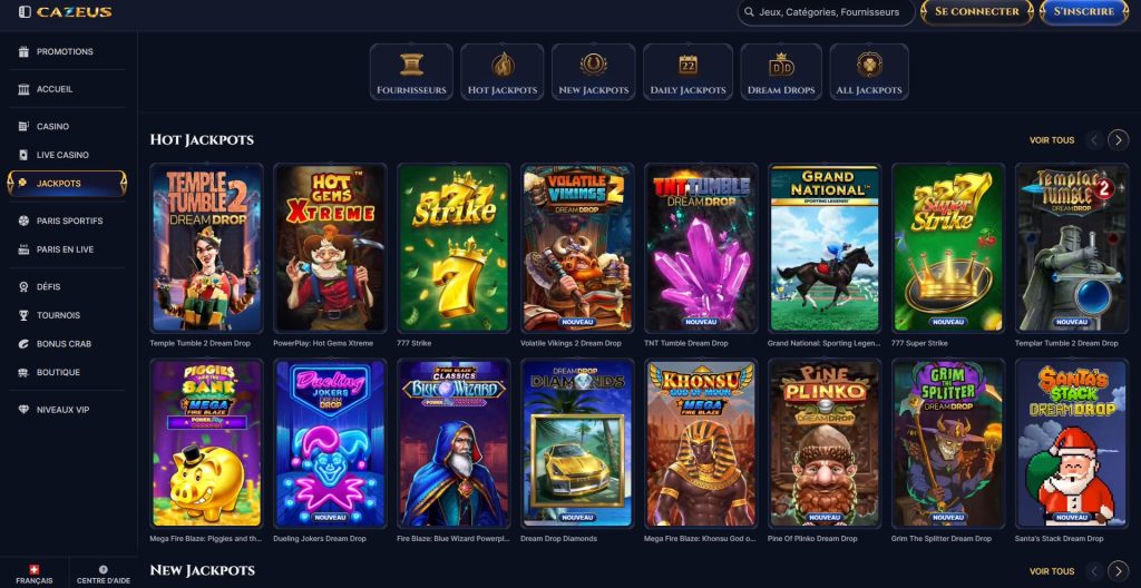 Cazeus jackpots